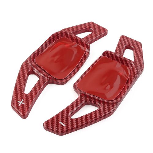 Steering wheel shift rockers extension carbon fiber for vw golf mk8 polo jetta red-