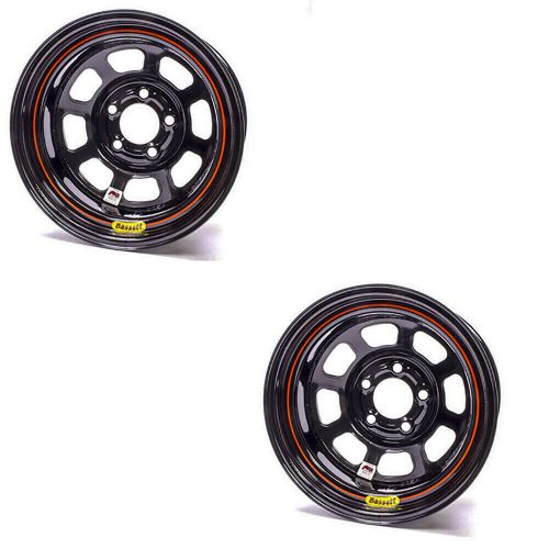 Bassett 15 x 8 5 x 5 bolt pattern 4in offset black racing wheel imca legal wheel