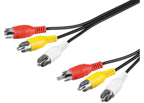 Rca cable 3-channel composite audio video connecting cable - 2m-