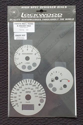 Lockwood ford fiesta mk5 / puma / escort mk6/7 silver mph speedo dials