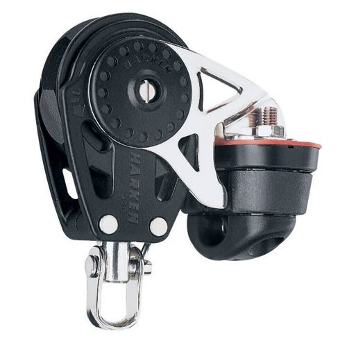 Harken 40mm carbo single ratchet block w/swivel becket &amp; cam cleat