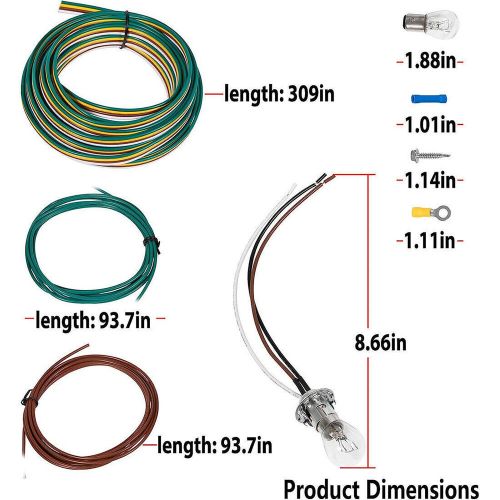 Bx8869 for blue ox bulb socket tail light wiring kit rv towing trailer accessory