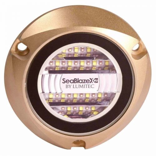 Lumitec seablaze x2 led underwater light - dual color white/blue - bronze case