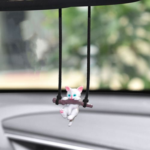 Lucky cartoon cat car rearview mirror hanging ornaments accessory pendant decor