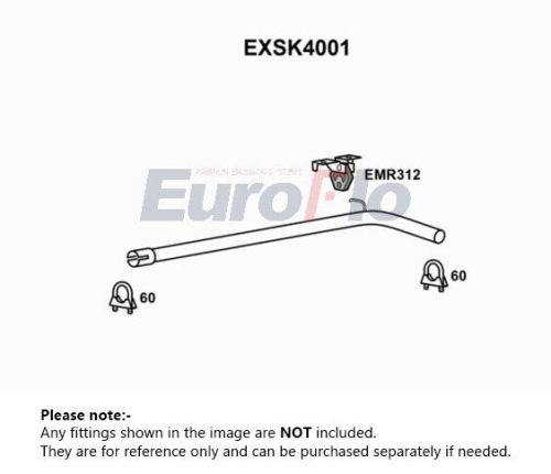 Exhaust pipe fits vw polo 9n 1.9d centre 03 to 09 euroflo 6q0253201b volkswagen