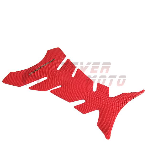 Red 3d rubber motorcycle bike cycling sport tank gas protector pad sticker cap