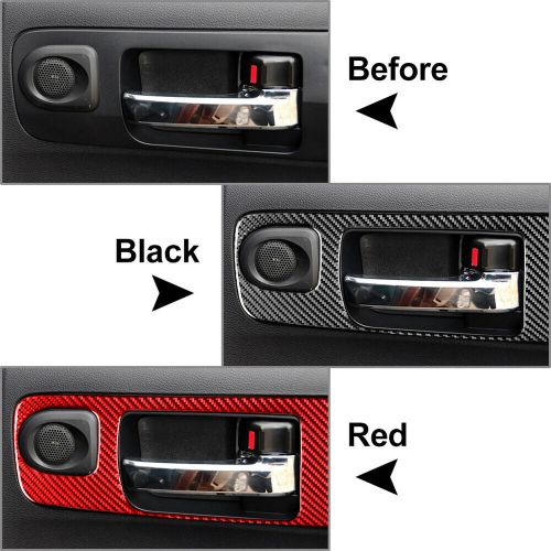 4x interior handle frame trim for toyota tundra 2014-2021 carbon fiber black rhd