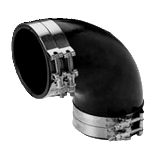 Boat wet exhaust elbow 3&#034; with 4 t-bolt clamp epdm black rubber molded 90-degree