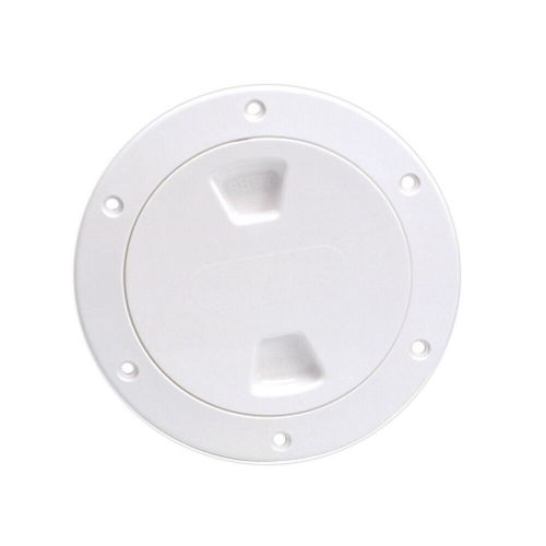 ​beckson marine screw-out deck plate 4&#034; beige - watertight, self-cleaning thread