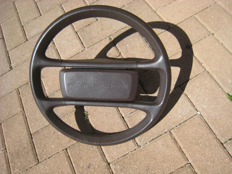 Porsche 944 steering wheel brown leather   1985-1989