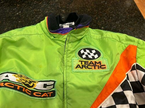 Vintage team arctic cat snowmobile jacket racing mens large tall coat