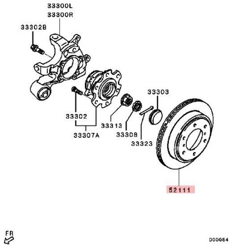 Rear brake disc 300mm vented mitsubishi pajero shogun v87w mk4 3.8