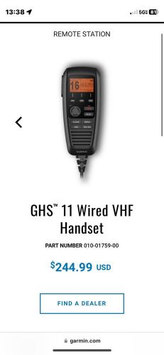 Garmin 010-01759-00 ghs 11 wired vhf handset - handset only - open box