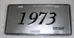 New mopar 1973 model year license plate