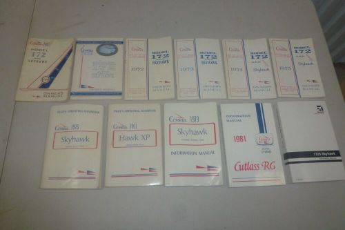 11 vintage cessna 172, 172rg cutlass &amp; hawk xp  original owner&#039;s manuals