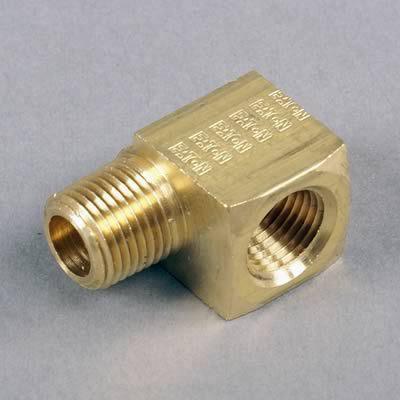 Holley fuel psi gauge fitting brass 90 deg elbow 1/8" npt male 1/8" npt female