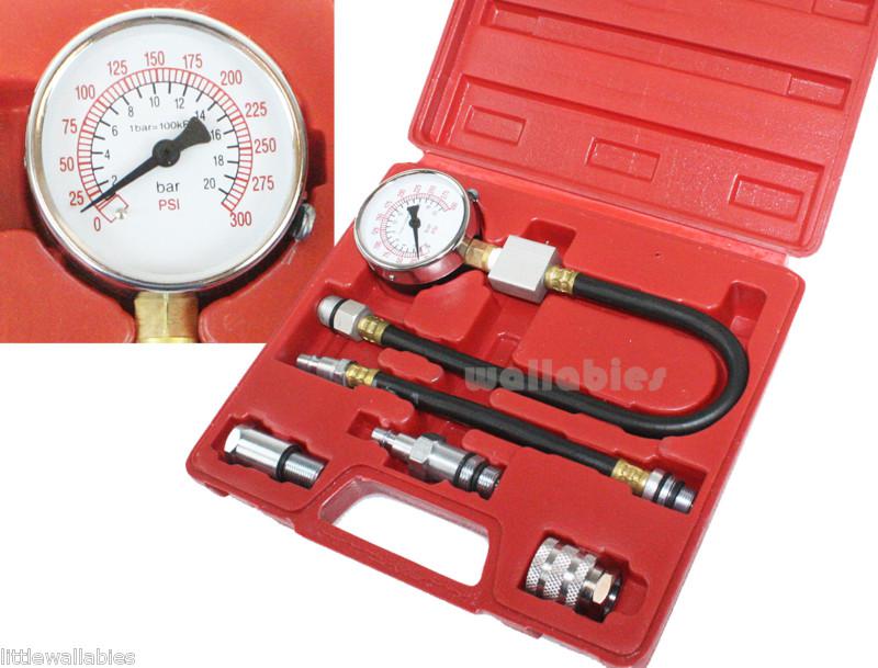 Engine compression tester 5pc turner kit automotive gasoline engines checker