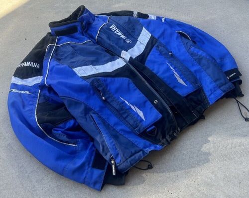 Vintage yamaha reima snowmobile/motorcycle jacket, blue &amp; black size m-l