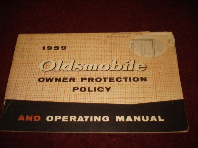 1959 oldsmobile owner's manual / original guide book!