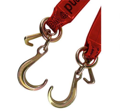 4&#034; x 24&#034; v-strap towing v-bridle 8&#034; j-hook &amp; mini j tow truck diamond weave red