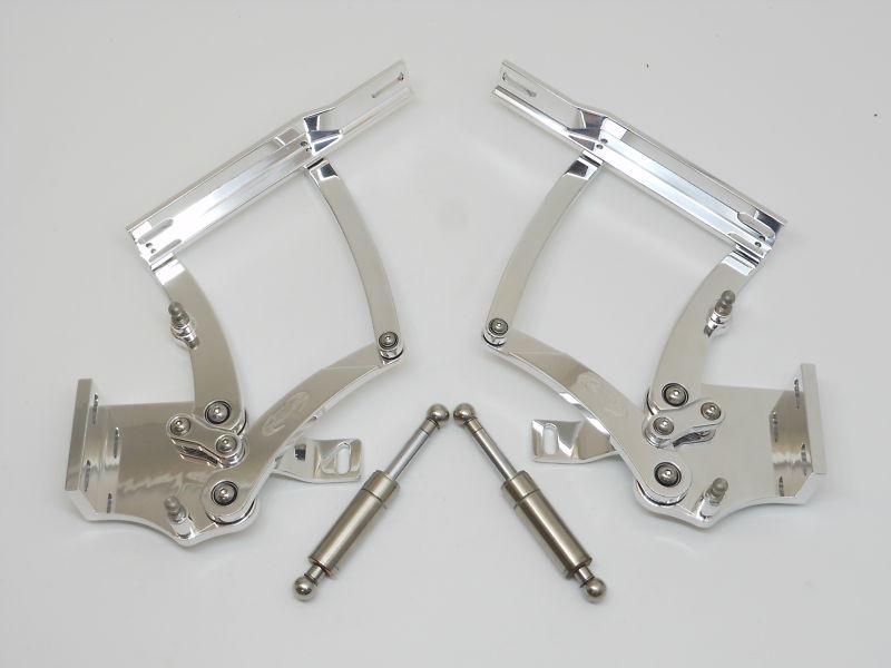 1961 impala billet hood hinges polished. made in u.s.a.