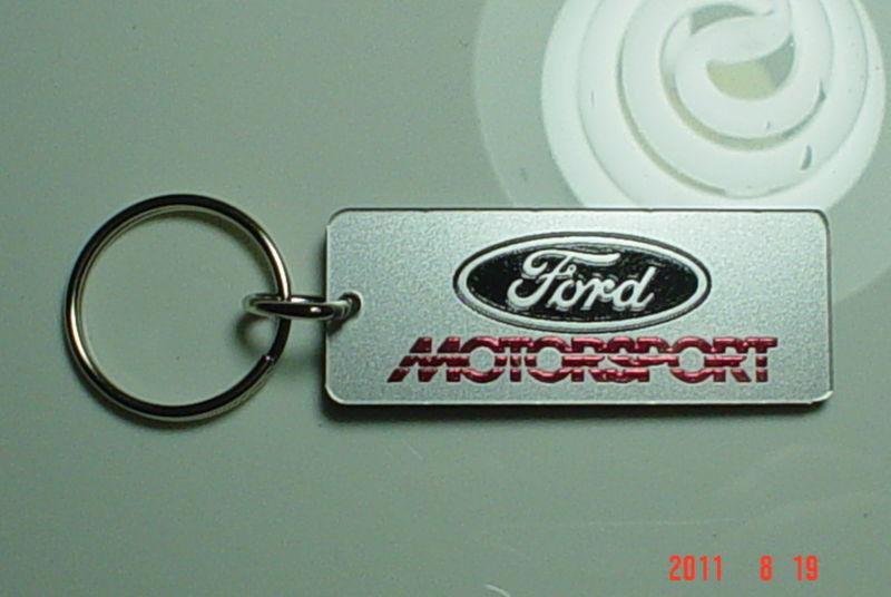 Ford motor sport key chain silver / black & red chrome cobra shelby  gt turbo