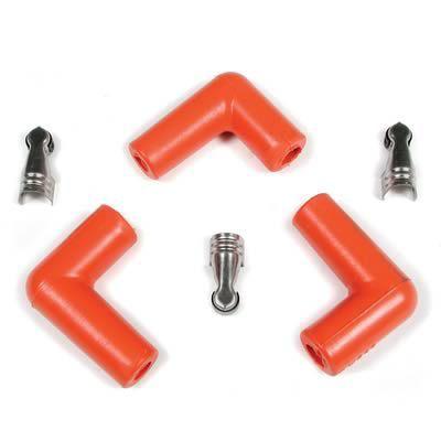 Accel spark plug boot/terminal orange 90 degree boot fits 8mm wire set of 8