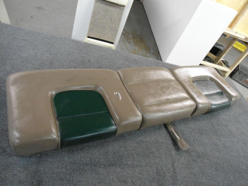 Taupe and green boat bench seating bottom section 56"x18"x4.5"(stock # ks-62)