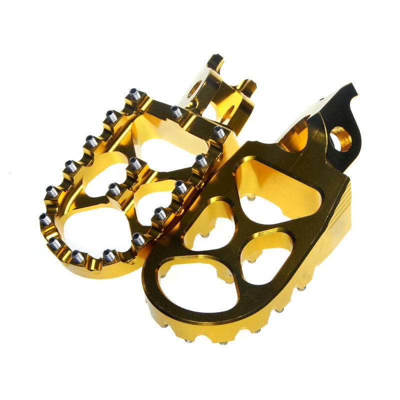 Cnc billet alloy aluminium foot peg footrest kawasaki kx f 250 450 2007 12 gold