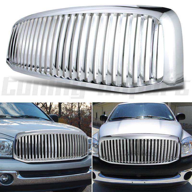 Dodge 06-08 ram chrome vertical style front grille grill brand new