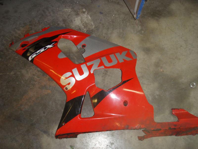 2001 2002 2003 gsxr 600 750 1000 oem left side fairing red and silver 