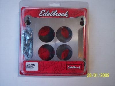 Edelbrock 2696 chevy quadrajet carburetor  adapter ( blem )  