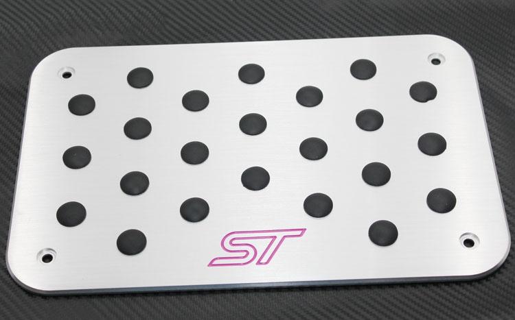 Thick aluminum st emblem floor carpet mat padal pad plate for ford focus fiesta