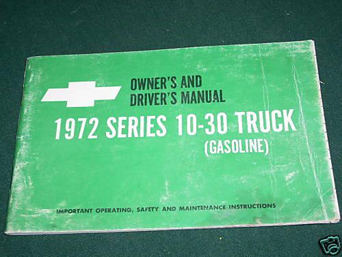 1972 owner's driver's truck manual series 10 30