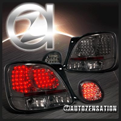 98-05 lexus gs300 400 430 smoke led rear tail lights+trunk lamps 4pc