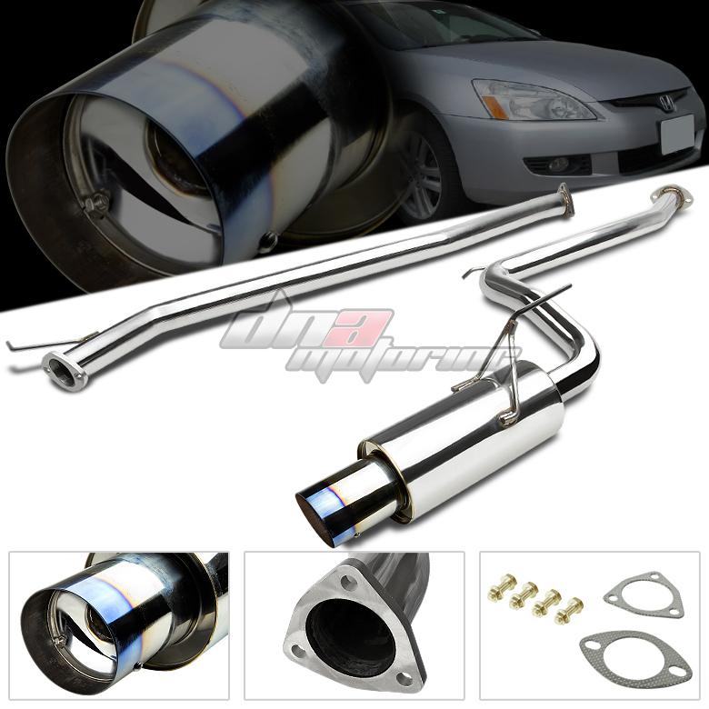 03-06 honda accord cm 4cyl 4" burnt tip muffler catback/cat back exhaust system