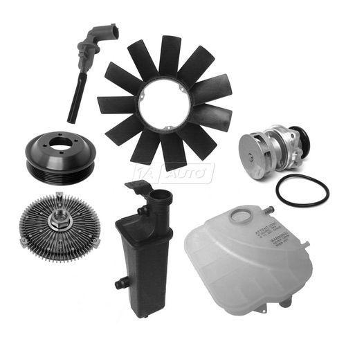 Water pump pulley fan blade clutch coolant sensor tank cap kit for bmw 3 series