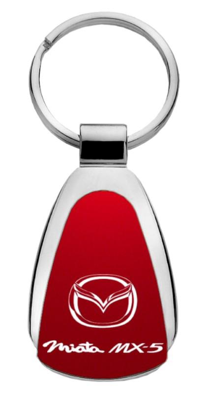 Mazda miata mx5 red teardrop keychain / key fob engraved in usa genuine