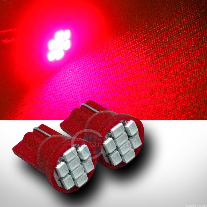 2x red t10 wedge 8x 1206 smd led car side marker/license plate light lamp bulb