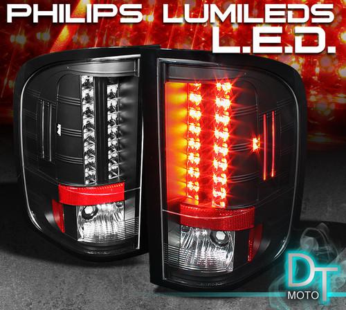 Black 09-10 chevy silverado philips-led perform tail lights lamps left+right