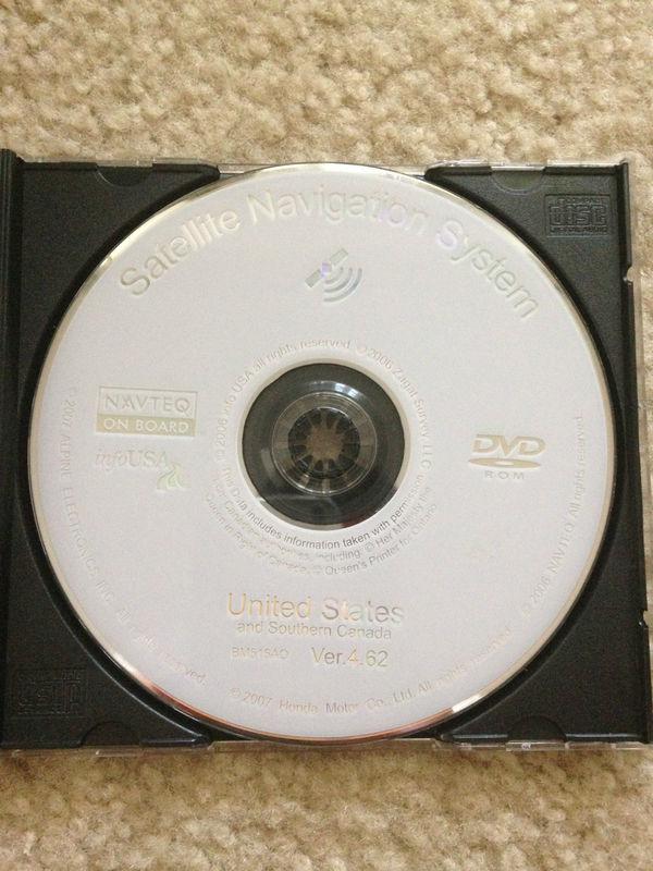 Honda acura navigation cd dvd disc 4.62 navagation disk oem map disk white 