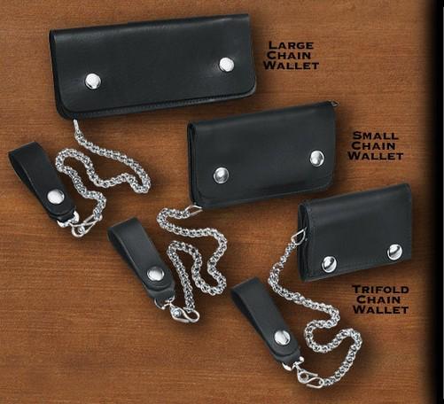 River road leather chain wallet black l/large