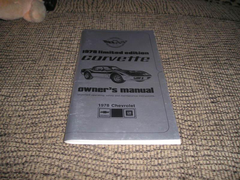 1978 original mint limited edition corvette owners manual/full news card