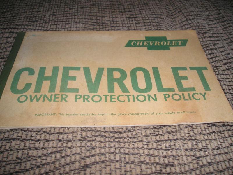1960 original 1st edition chevrolet/corvette protection plan/manual