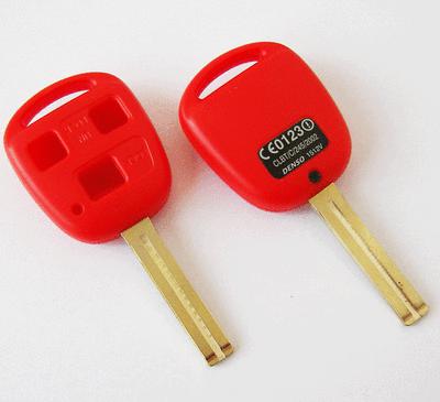 Red replacement blank remote key shell case for lexus es gs is ls lx rx 3 button