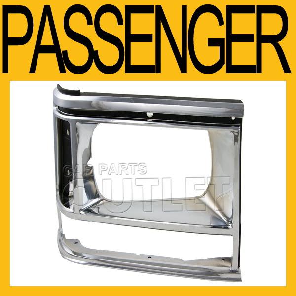 1987-1990 voyager c/v chrome headlamp door sealed beam bezel grand caravan right