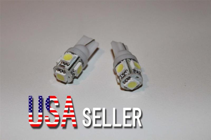 2pcs xenon t10 wedge 5-smd 5050 led light bulbs 192 168 194 w5w 2825 158 white