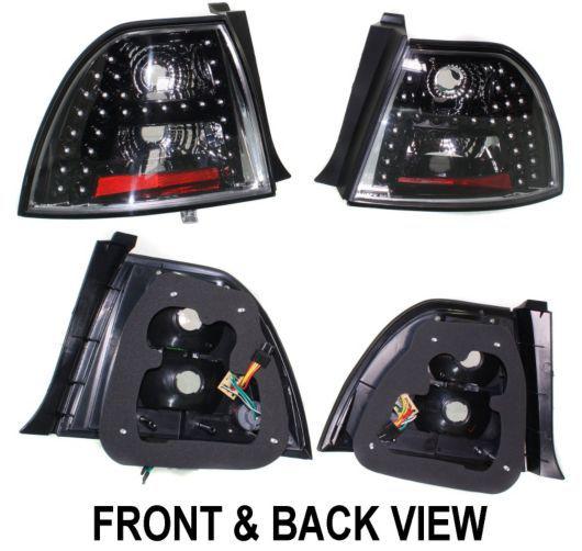 94-95 honda accord black bezel performance led taillight taillamp pair set of 2