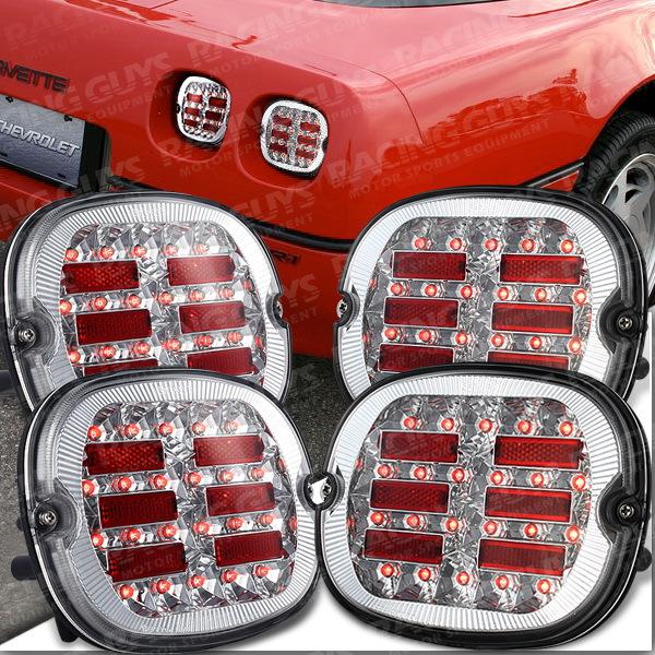 New 1991 1992 1993 chevy corvette c4 led tail light zr1 chrome red rear almps