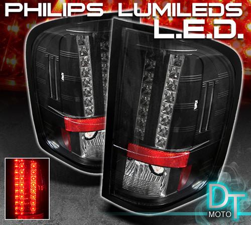 Black 07-13 chevy silverado philips-led perform tail lights lamps left+right